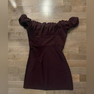 pacsun off the shoulder dress brownish red